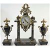 Image 1 : 3 piece bronze & marble clock set