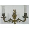 Image 1 : Pair bronze figural sconces with cherub atop