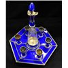 Image 1 : 19th c. blue enamel on sterlng silver cordial set