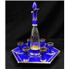 Image 2 : 19th c. blue enamel on sterlng silver cordial set