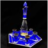 Image 3 : 19th c. blue enamel on sterlng silver cordial set