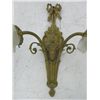 Image 2 : 19th c. bronze 2 arm sconce with "Rams Head"