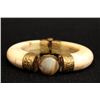 Image 1 : Bone & agate stone bangle bracelet