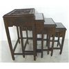 Image 1 : Nest of 4 Chinese carved teakwood tables
