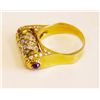 Image 1 : 18kt gold, diamond & ruby ring