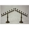 Image 1 : Pair 19th c. brass & bronze 7 light candelabrum