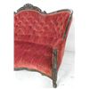 Image 3 : Victorian walnut red upholstered loveseat