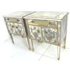 Image 3 : Pair decorated mirrored 2 door side tables