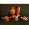 Image 1 : NI- 3 clay vases & 2 clay teapots