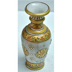 Marble Golden Color Flower Vase size 9in.