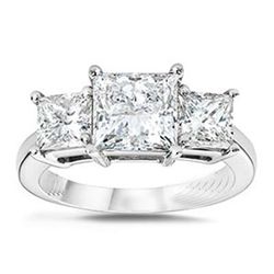 3.00 ctw Princess cut Three Stone Diamond Ring, G-H,SI2