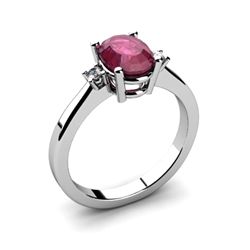 Ruby 1.55 ctw Diamond Ring 14kt White Gold