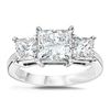 Image 1 : 1.00 ctw Princess cut Three Stone Diamond Ring, G-H, VS