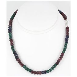 230.53ctw Natural Multi-Color Rondelles Necklace