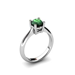 Emerald 0.80ctw Ring 14kt White Gold