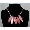 Image 1 : 179CTW 18" PEACH FRESHWATER CAPIZ PENDANT/MOTHER OF PEA
