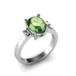 Tourmaline 2.30 ctw Diamond Ring 14kt White Gold