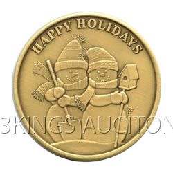 Christmas 2011 Bronze Round X-11 Happy Holidays (with o