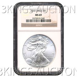 Certified Uncirculated Silver Eagle 2010 MS69