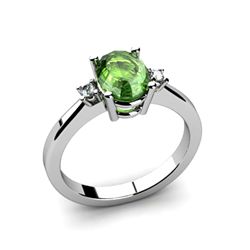Tourmaline 1.18 ctw Diamond Ring 14kt White Gold