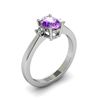Image 1 : Amethyst 0.85 ctw Diamond Ring 14kt White Gold