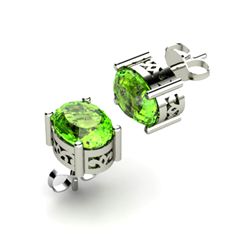 Peridot 2.70ctw Earring 14kt White Gold