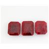 Image 1 : 137.40ctw RubyEmeraldCut LooseGemstone lot of 3