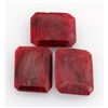 Image 1 : 144.11ctw RubyEmeraldCut LooseGemstone lot of 3