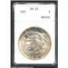 Image 1 : 1927 S$1 MS63 ANACS. Mintage: 848,000.  Th...