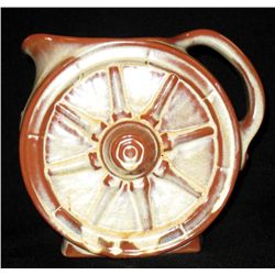 Frankoma Prairie Green Brown Wagon Wheel Pitcher
