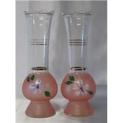 Pair of Handpainted Bud Vases