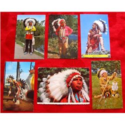 Lot of 6 Vintage Native Indian Chief Postcards