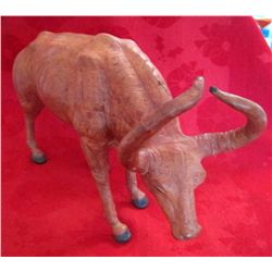 Large Leather Bull Figure