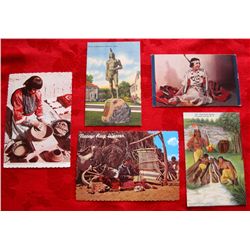Lot of 5 Vintage Native American Indian Postcards