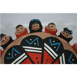 Set of Native American Storyteller Pottery Bowls
