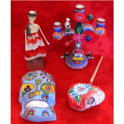 Lot of 4 - Mexican Day of the Dead Figures