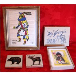 Native Indian Kachina, Fetish Tile, DeGrazia Cards
