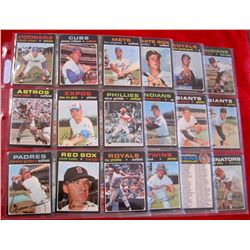 Lot of 72 Different 1971 Topps Baseball Cards