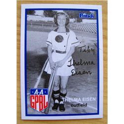 1944 Girls Baseball Player Thelma Eisen Autograph