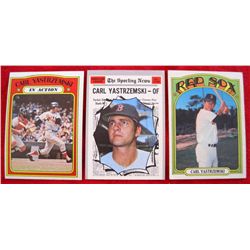 Lot of 3 - 1970's Topps Carl Yastrzemski BB Cards