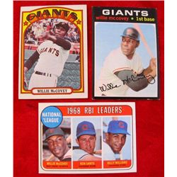 1969, 71, 72 Topps Willie McCovey BB Cards