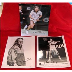 Lot of 3 Tennis Star Bjorn Borg Autographed Photos
