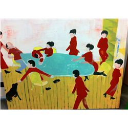 Travis Whiteneck - Dinner party in red