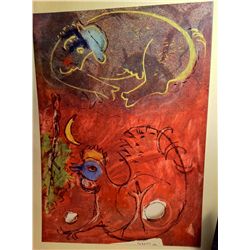 Marc Chagall - En Ecoutant Le Coq - Framed