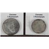 Image 2 : 2 NAZI SILVER COINS-2 & 5 REICHSMARKS-1936 & 38 NICE