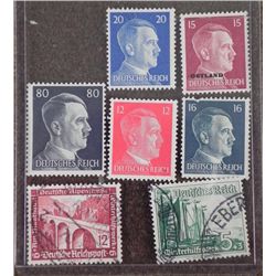 SEVEN ORIGINAL NAZI STAMPS