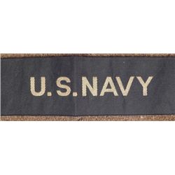 WWII U.S. NAVY HAT TALLY--FULL 36  GOOD CONDITION