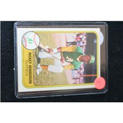 1981 MLB Rickey Henderson Oakland A's Baseball Trading Card