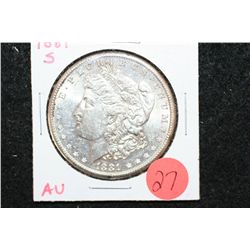 1881-S Silver Morgan $1; AU