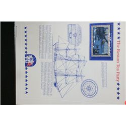 1973 The Boston Tea Party Postal Stamps Commemorating 200th Anniversary; Lot of 4